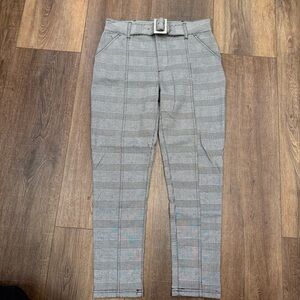 Free people plaid dress pants with belt